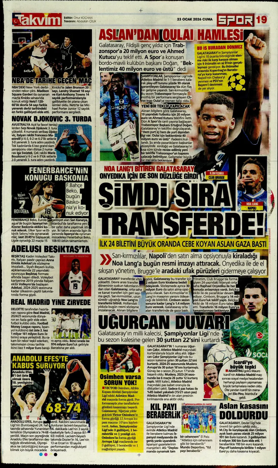 "Fenerbahçe'de En-Nesyri'nin yerine gelecek golcü belli" | Sporun manşetleri - 5 "Fenerbahçe'de En-Nesyri'nin yerine gelecek golcü belli" | Sporun manşetleri - 5