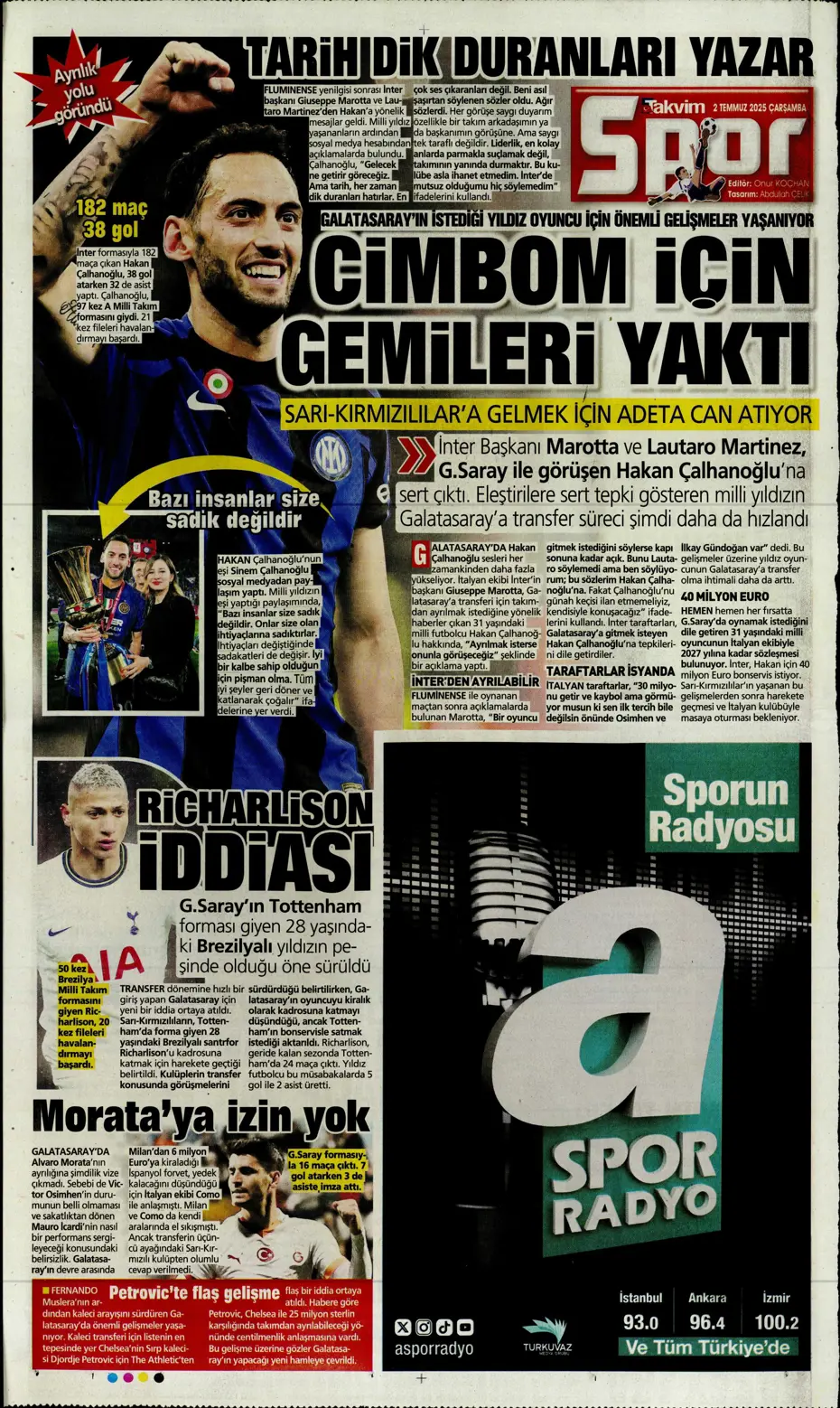 "Osimhen'de geri sayım" | Sporun manşetleri - 3