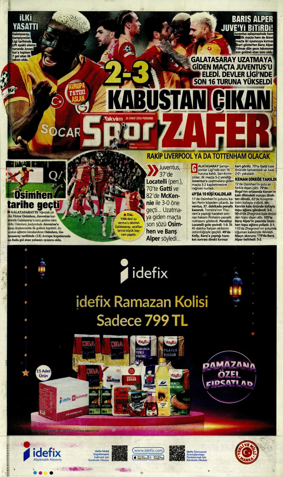 "Galatasaray kabustan zafer çıkardı" | Sporun manşetleri - 36