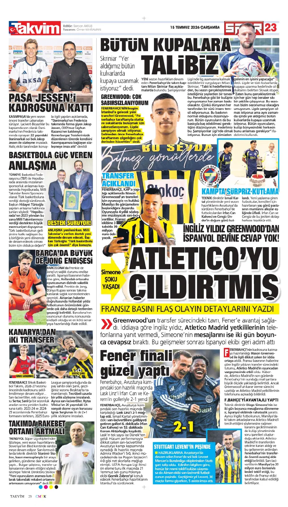 "Sıra geldi Rashford'a" | Sporun manşetleri - 15