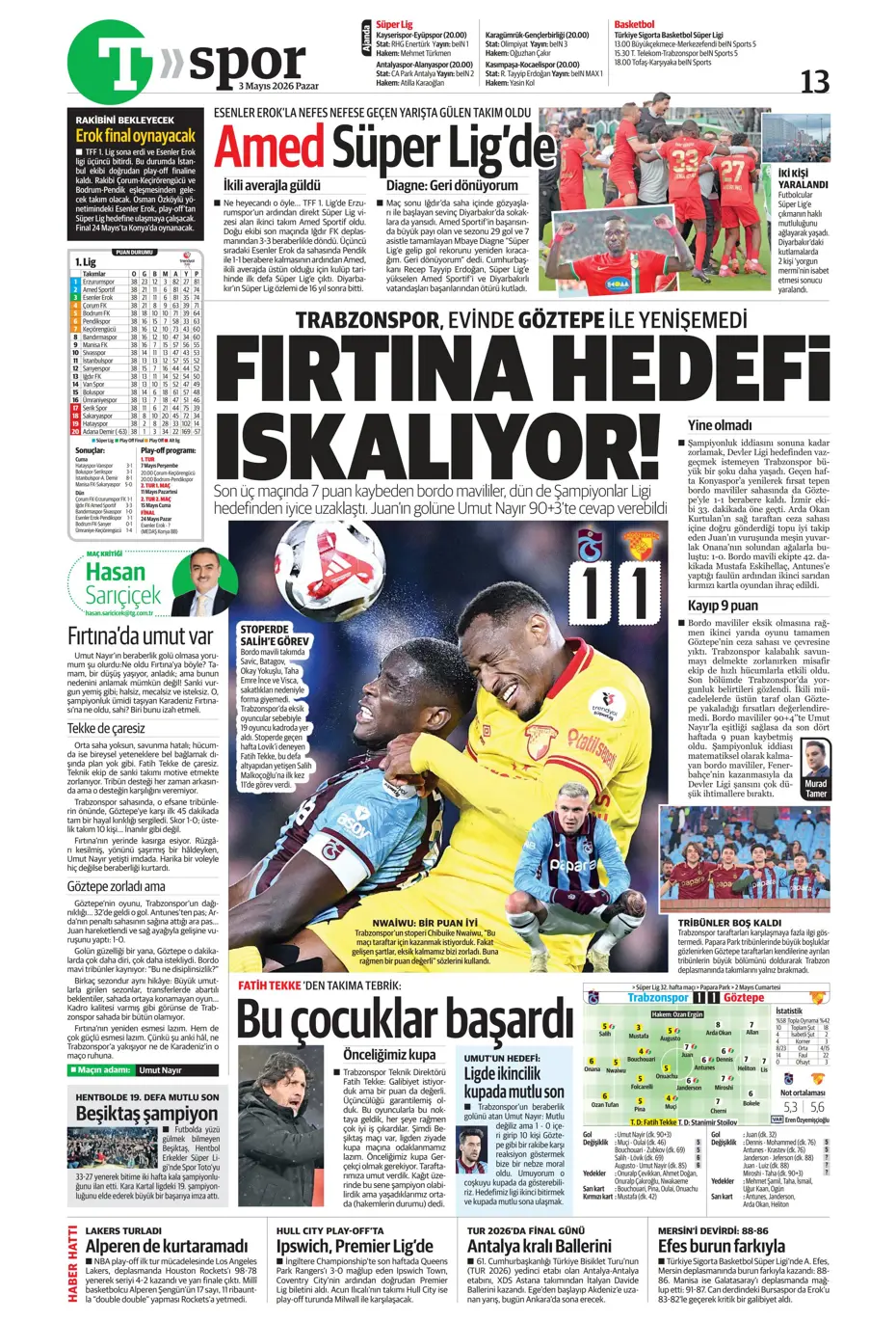 Galatasaray dördüncüyü ararken dört yedi | Sporun manşetleri - 25 Galatasaray dördüncüyü ararken dört yedi | Sporun manşetleri - 25