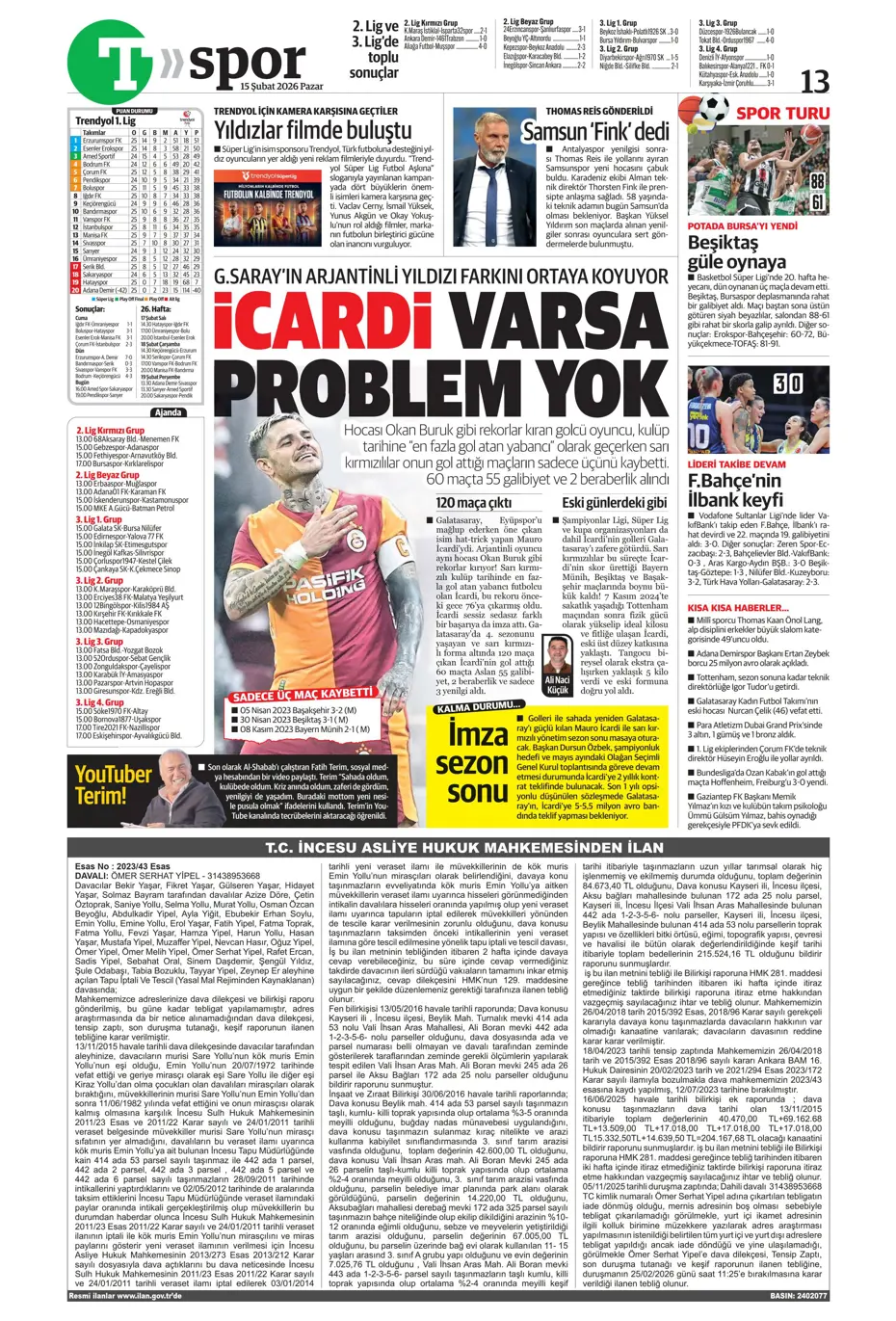 "Eyvah! Galatasaray'da Yunus Akgün endişesi" | Sporun manşetleri - 7 "Eyvah! Galatasaray'da Yunus Akgün endişesi" | Sporun manşetleri - 7