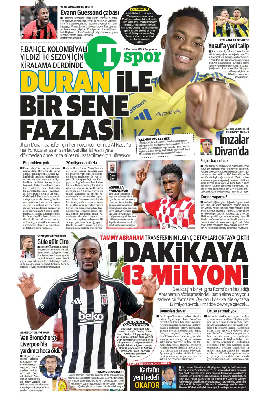 "Fenerbahçe'den Orkun Kökçü için dev bonservis" | Sporun manşetleri - 2