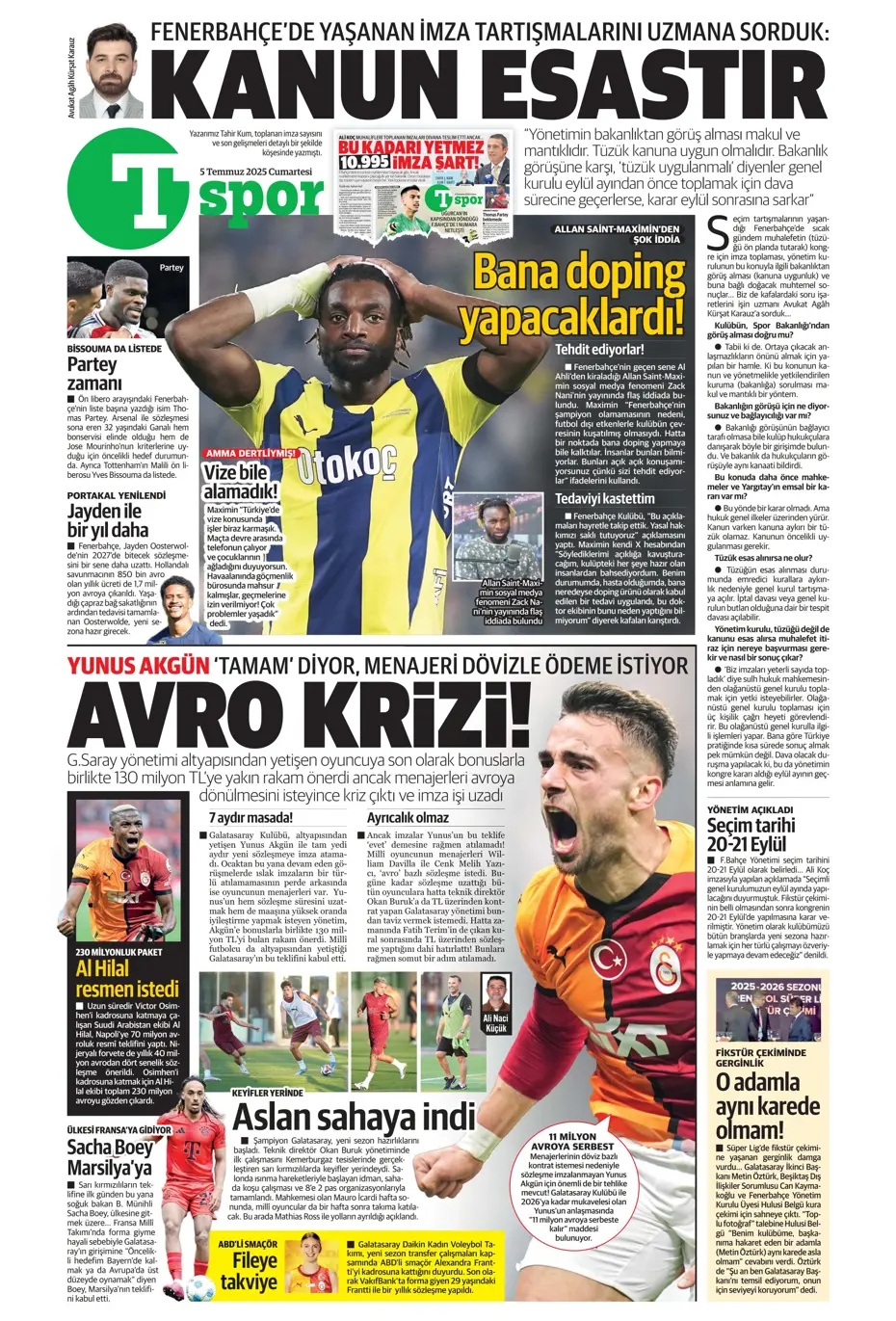 "Orkun Kökçü kararını verdi" | Sporun manşetleri (5 Temmuz 2025) - 2