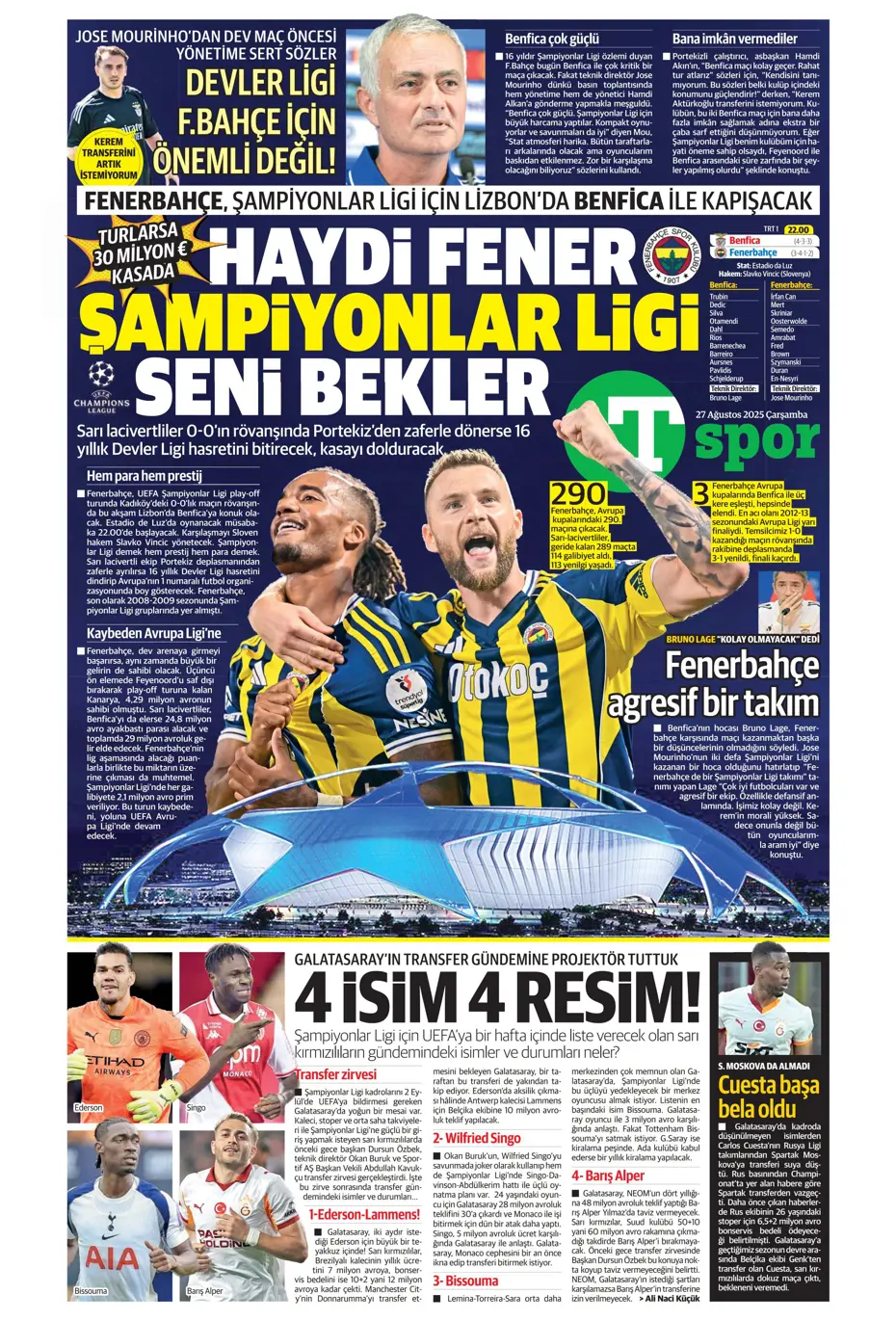 "Fenerbahçe'den 850 milyon euroluk tarihi hamle" | Sporun manşetleri - 2