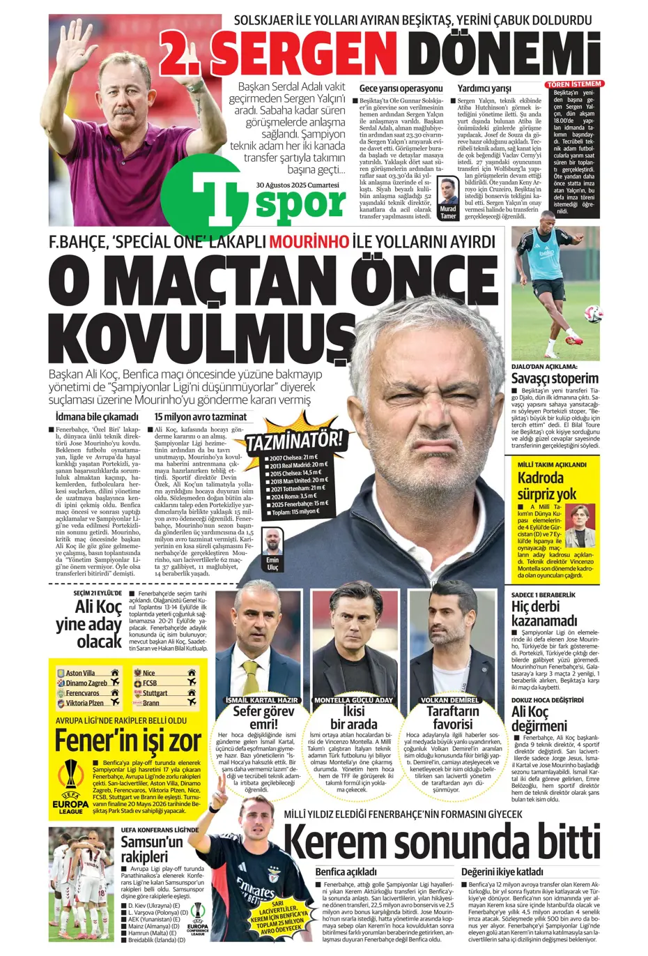 "Jose Mourinho'nun yerine 4 aday" | Sporun manşetleri - 2