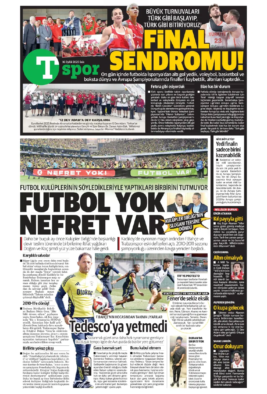 "Fenerbahçe'den David Alaba bombası" | Sporun manşetleri - 2