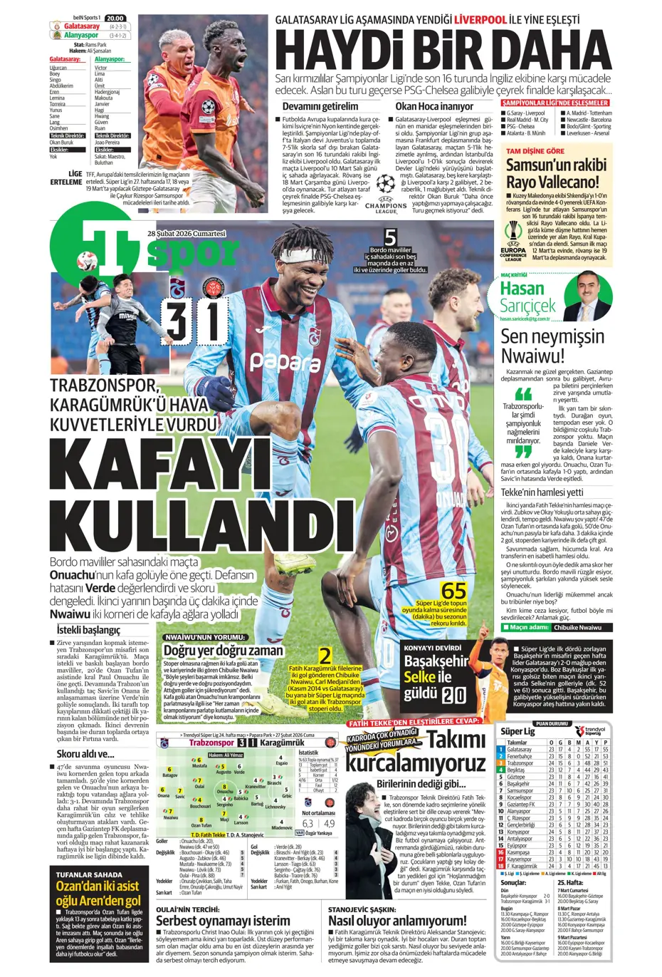 "İsmail Yüksek'e İngiliz takibi" | Sporun manşetleri - 26