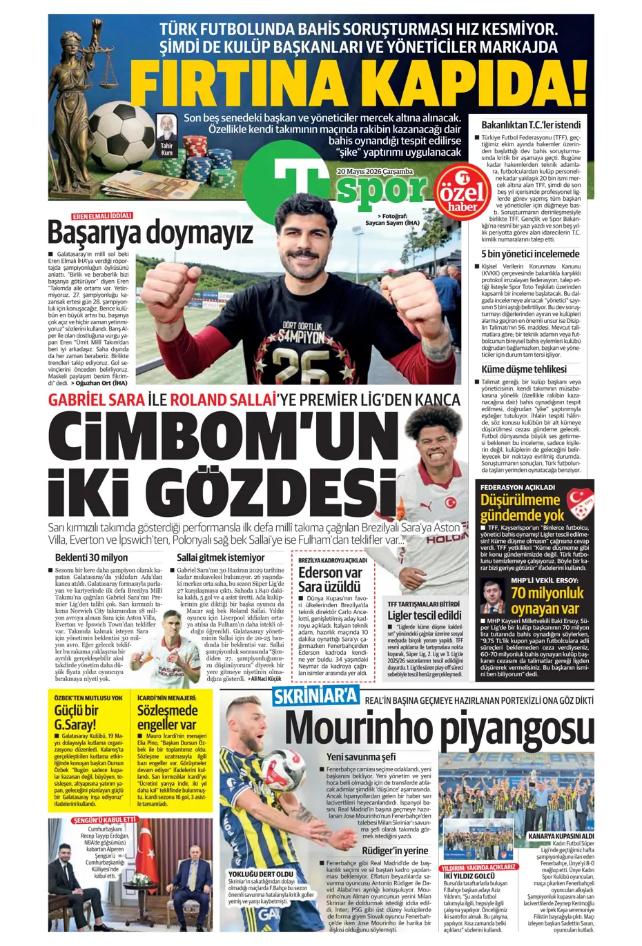 Conte yanında dünyaca ünlü yıldızı da Fenerbahçe'ye getiriyor | Sporun manşetleri - 27