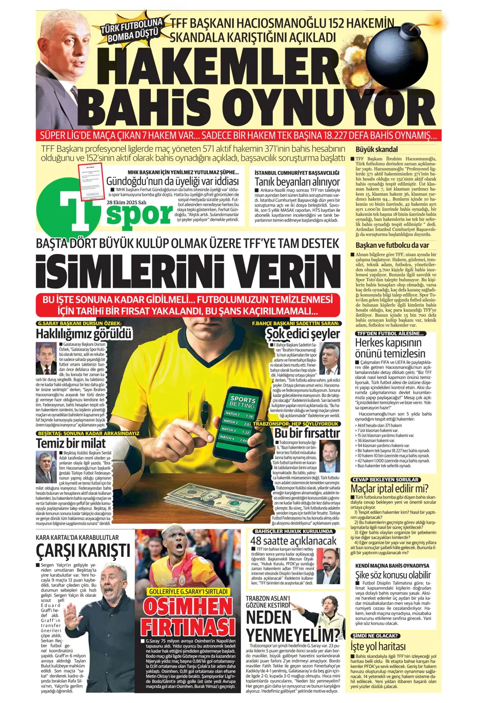 "Galatasaray'dan ocakta 2 bomba transfer" | Sporun manşetleri - 2 "Galatasaray'dan ocakta 2 bomba transfer" | Sporun manşetleri - 2