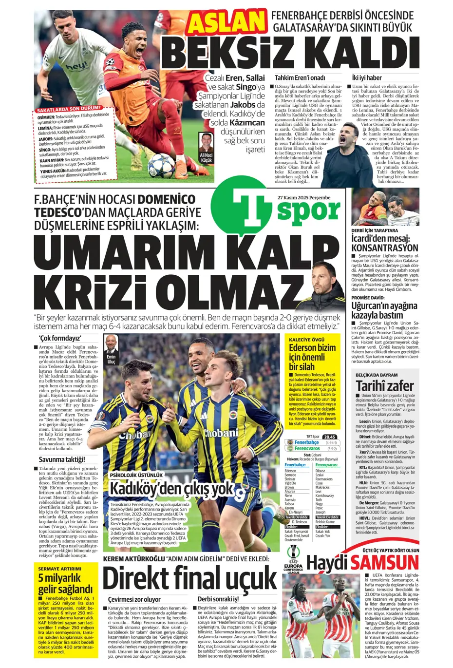 "Galatasaray'ı FIFA virüsü sardı" | Sporun manşetleri - 2