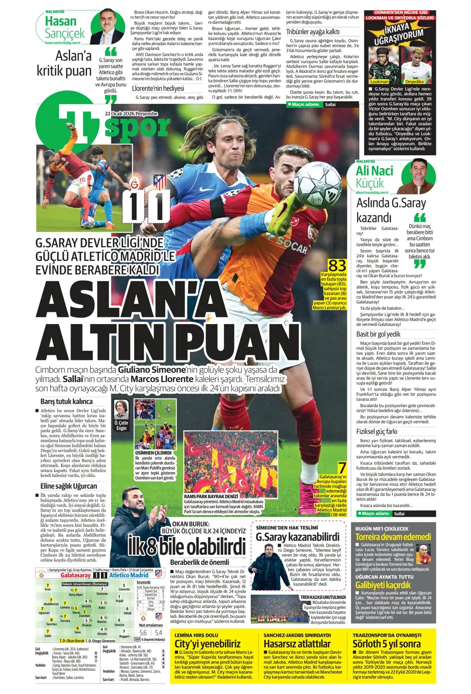 "Galatasaray'dan Atletico maçı sonrası 2 transfer birden" | Sporun manşetleri - 19