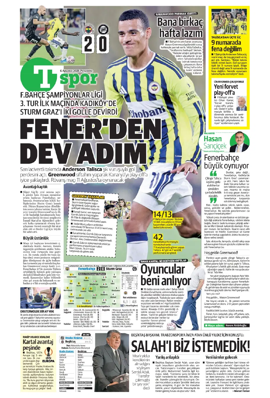 Tüm dünya Salah ve Trabzonspor'u konuşuyor | Sporun manşetleri - 21 Tüm dünya Salah ve Trabzonspor'u konuşuyor | Sporun manşetleri - 21