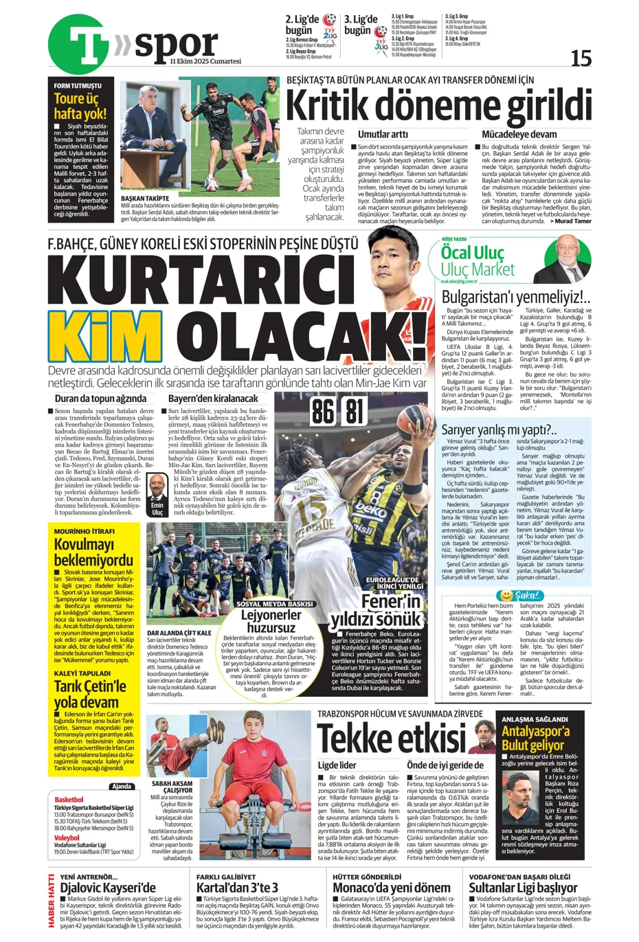 "Sergen Yalçın'ın yeni hedefi Çağlar Söyüncü" | Sporun manşetleri - 1