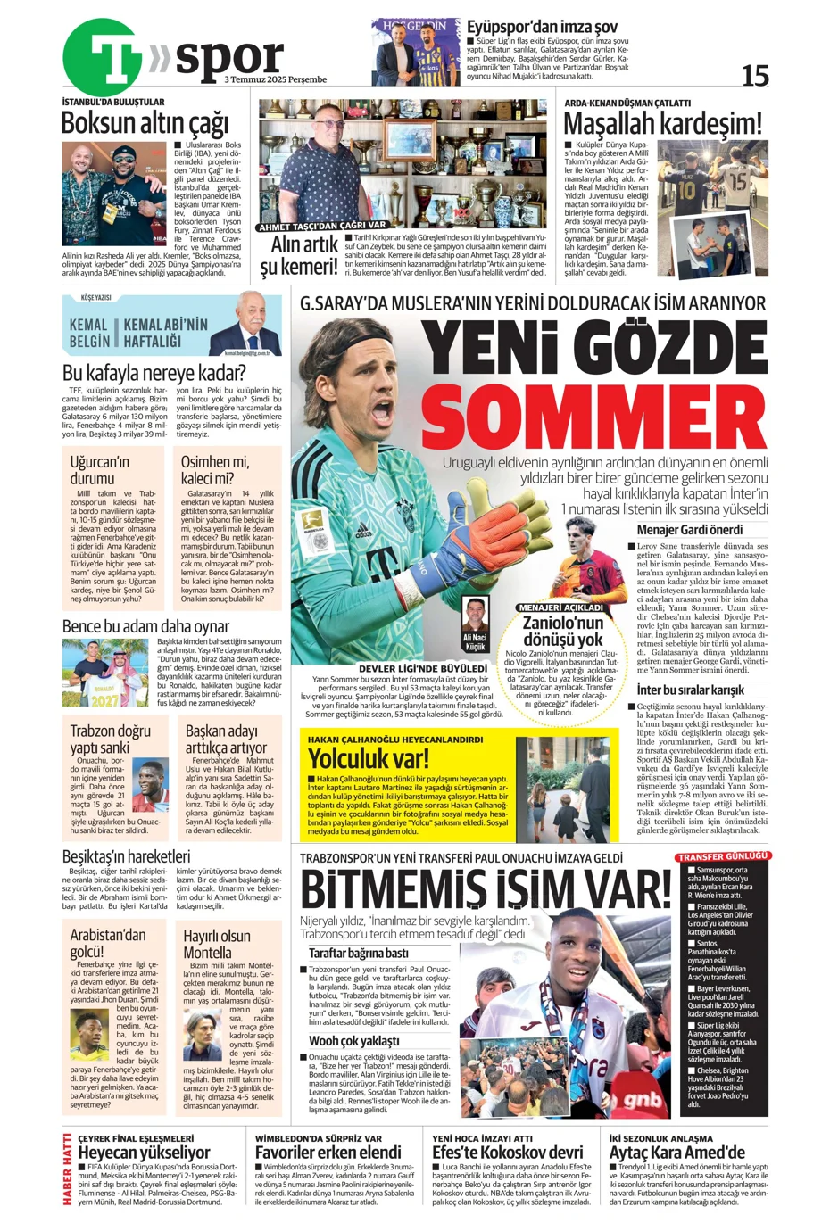 "Fenerbahçe'den Orkun Kökçü için dev bonservis" | Sporun manşetleri - 1