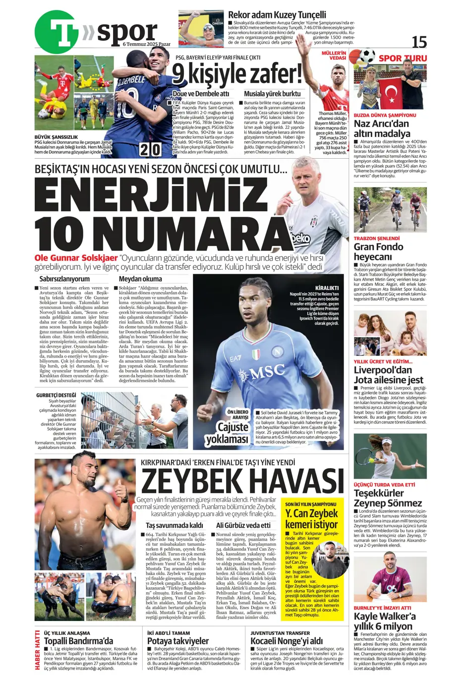 "Kingsley Coman bombası" | Sporun manşetleri (6 Temmuz 2025) - 3