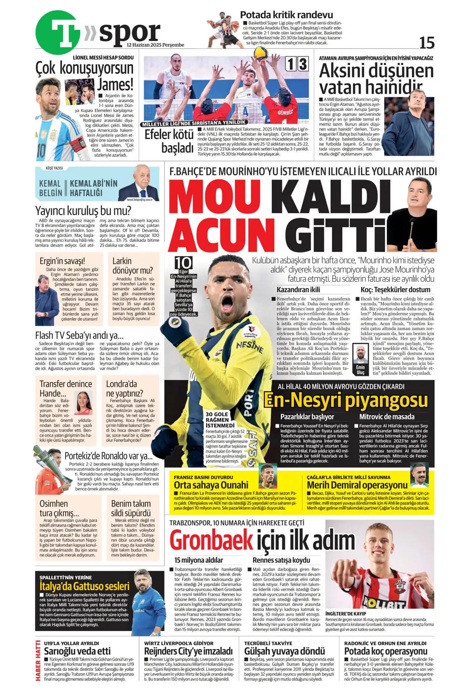 "Osimhen'in yerine En-Nesyri" | Sporun manşetleri - 35