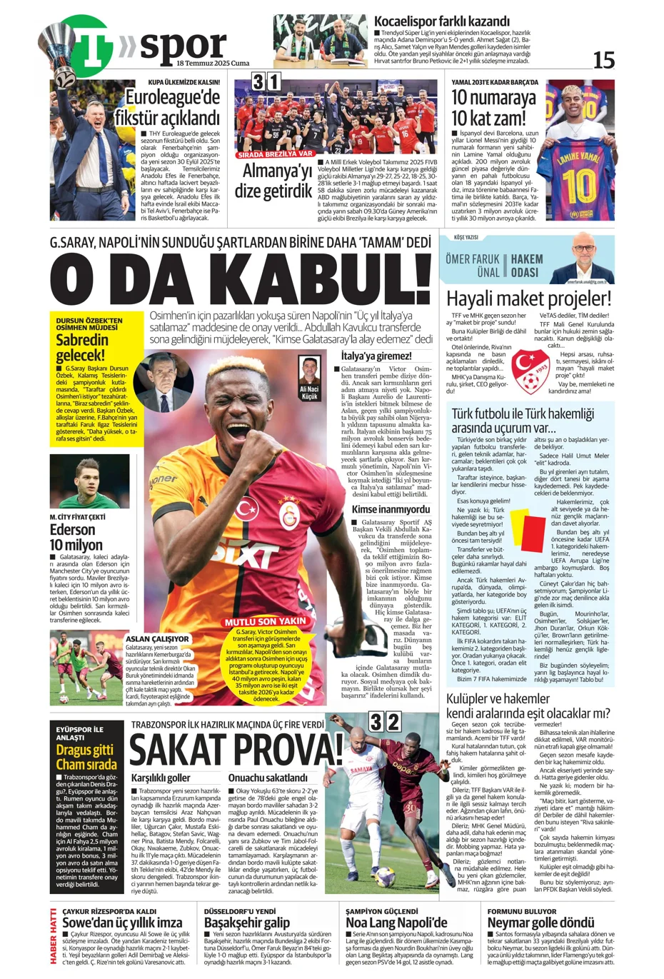 "Fenerbahçe'ye En-Nesyri piyangosu" | Sporun manşetleri - 1