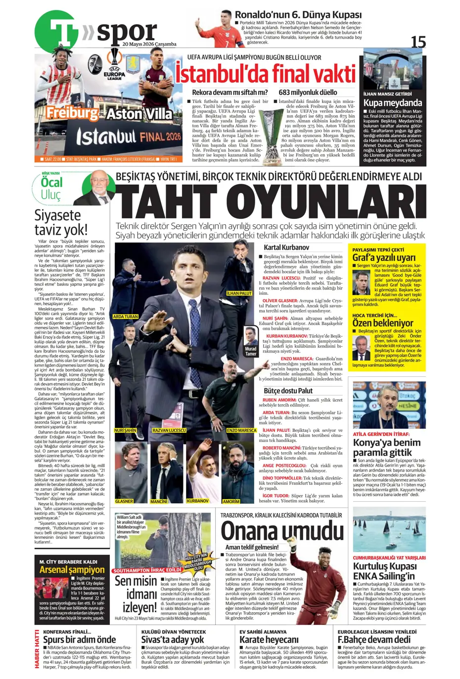 Conte yanında dünyaca ünlü yıldızı da Fenerbahçe'ye getiriyor | Sporun manşetleri - 25