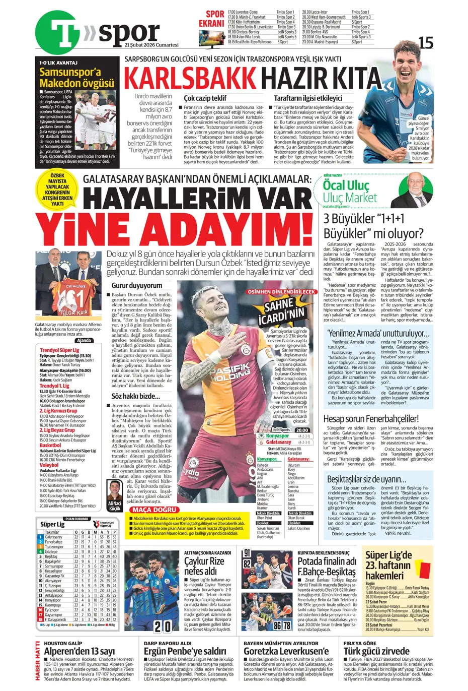 "İlk transfer Altay Bayındır" | Sporun manşetleri - 22