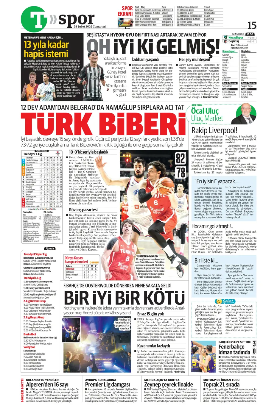 "İsmail Yüksek'e İngiliz takibi" | Sporun manşetleri - 27