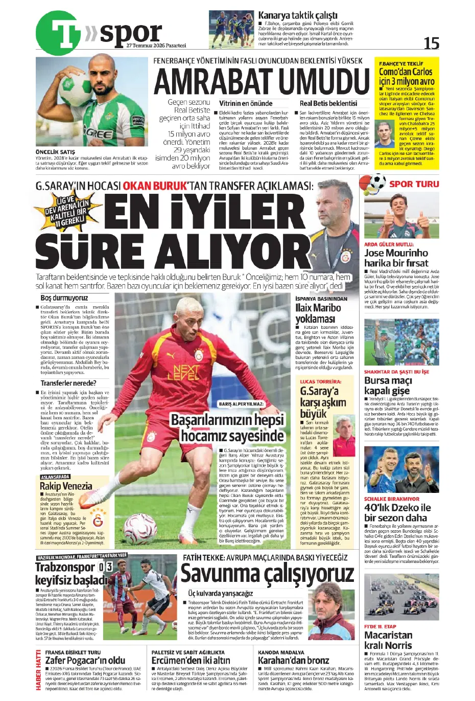 Transferde Günay Güvenç bombası patlamak üzere | Sporun manşetleri - 17