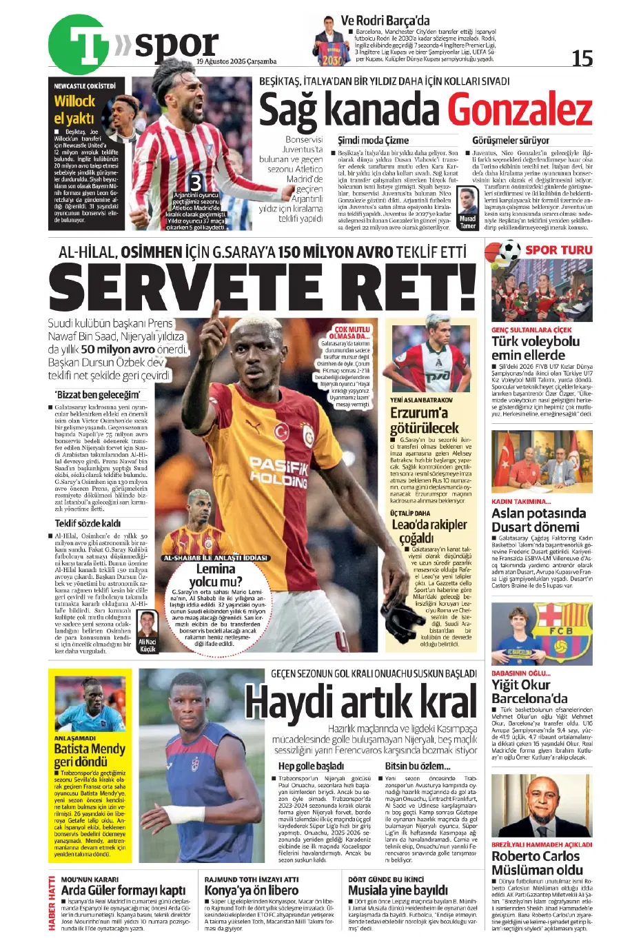 "Batrakov: Galatasaray'a gidiyorum" | Sporun manşetleri - 12