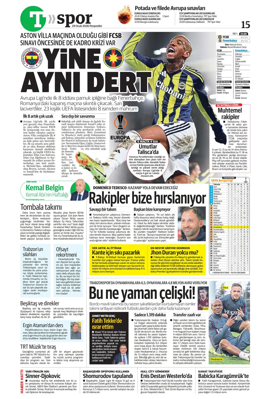 "Galatasaray'dan Şampiyonlar Ligi maçı sonrası transfer: İş bitirildi" | Sporun manşetleri - 21 "Galatasaray'dan Şampiyonlar Ligi maçı sonrası transfer: İş bitirildi" | Sporun manşetleri - 21