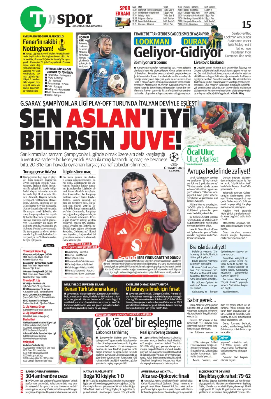 "Lookman, Fenerbahçe'de" | Sporun manşetleri - 21