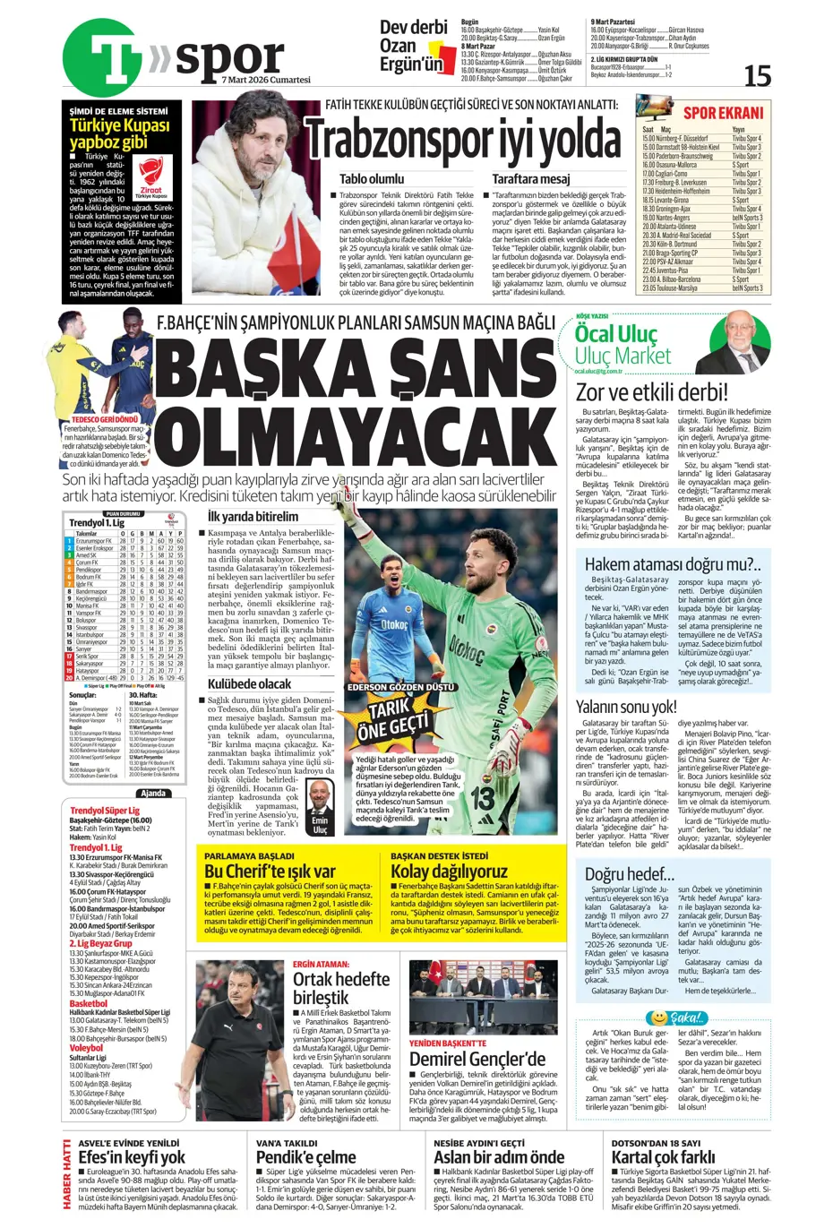 "Tedesco'ya Alman ve İtalyan markajı" | Sporun manşetleri - 18