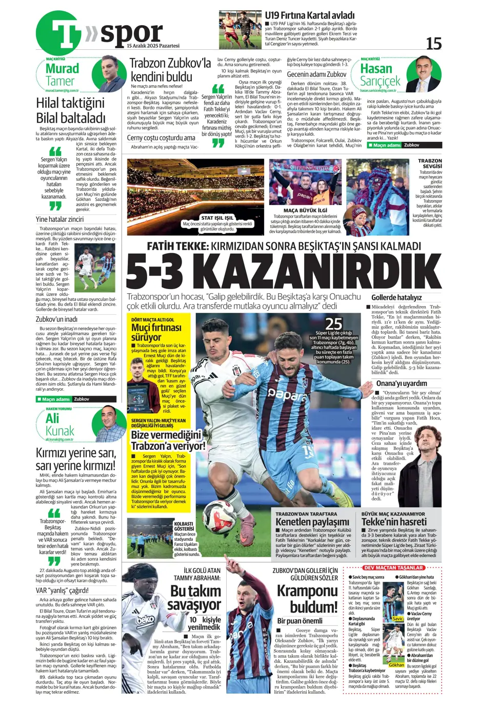 "Tedesco 8 ismi sildi, Fenerbahçe gönderiyor" | Sporun manşetleri - 19