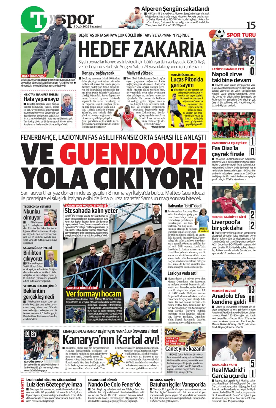 "Fenerbahçe'ye yeni yılın ilk piyangosu Sofyan Amrabat'tan" | Sporun manşetleri - 18