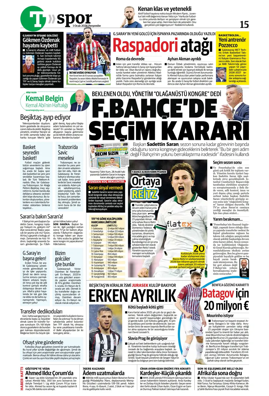 "Tedesco'dan transferde 3 isme olumlu rapor" | Sporun manşetleri - 15