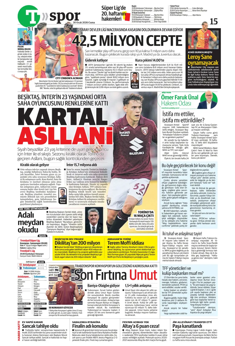 "Galatasaray'ın Gueye transferi tamam" | Sporun manşetleri - 23