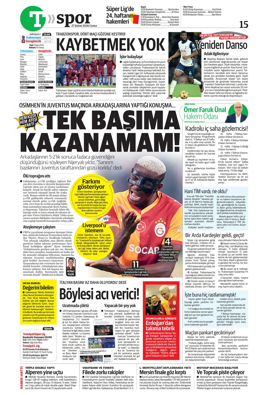 "Osimhen için müthiş iddia!" | Sporun manşetleri - 27 "Osimhen için müthiş iddia!" | Sporun manşetleri - 27