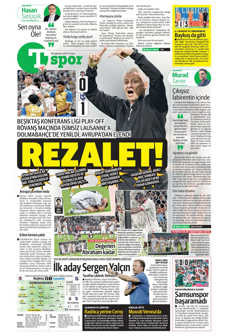 "Avrupa da gitti Solskjaer de" | Sporun manşetleri - 2