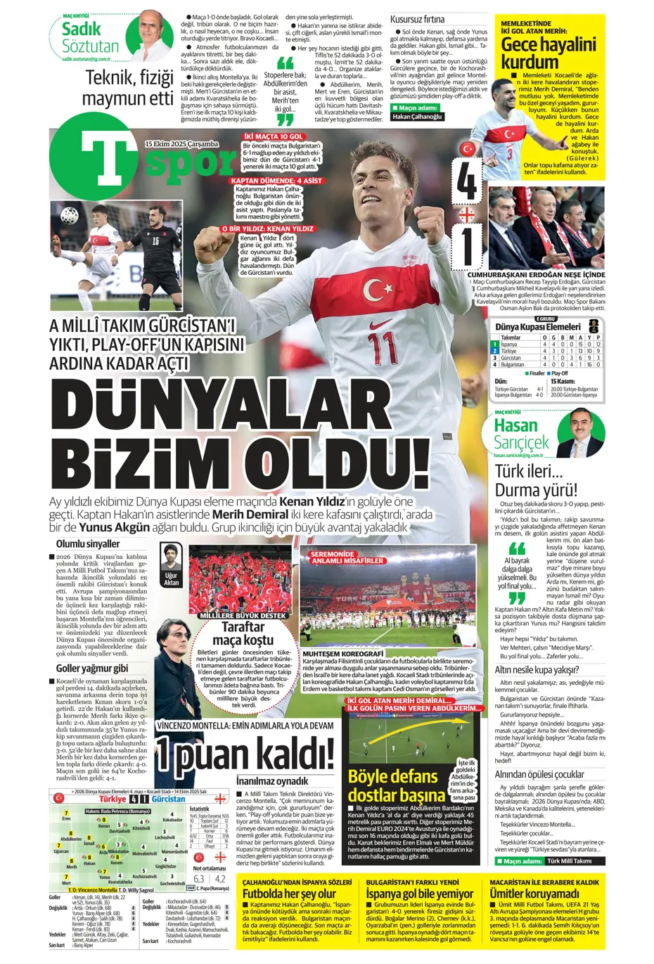 "Gürcistan'a dünyayı dar ettik" | Sporun manşetleri - 2