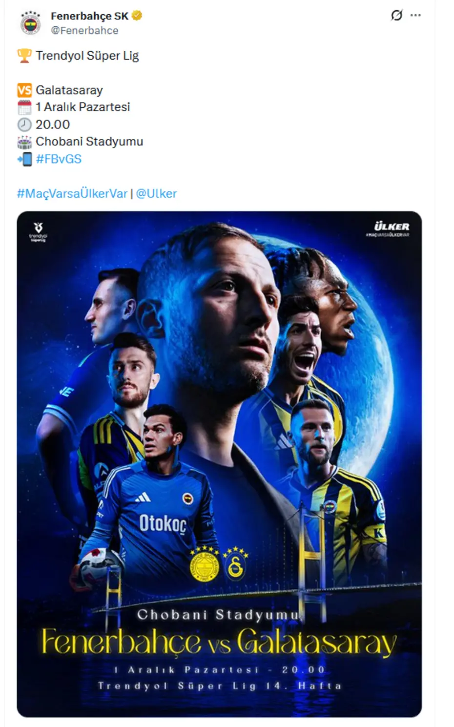 Fenerbahçe-Galatasaray derbisi öncesi dakika dakika gelişmeler: Peş peşe paylaşımlar geldi - 22