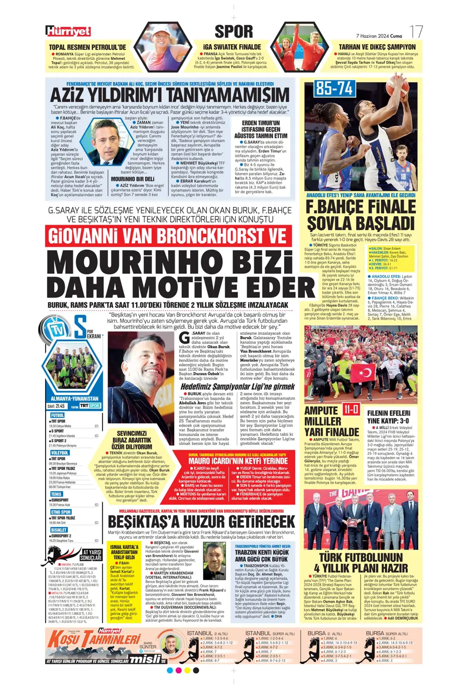 "Fener'e 'Uçan Koreli'" | Sporun manşetleri (7 Haziran 2024) - 14 "Fener'e 'Uçan Koreli'" | Sporun manşetleri (7 Haziran 2024) - 14