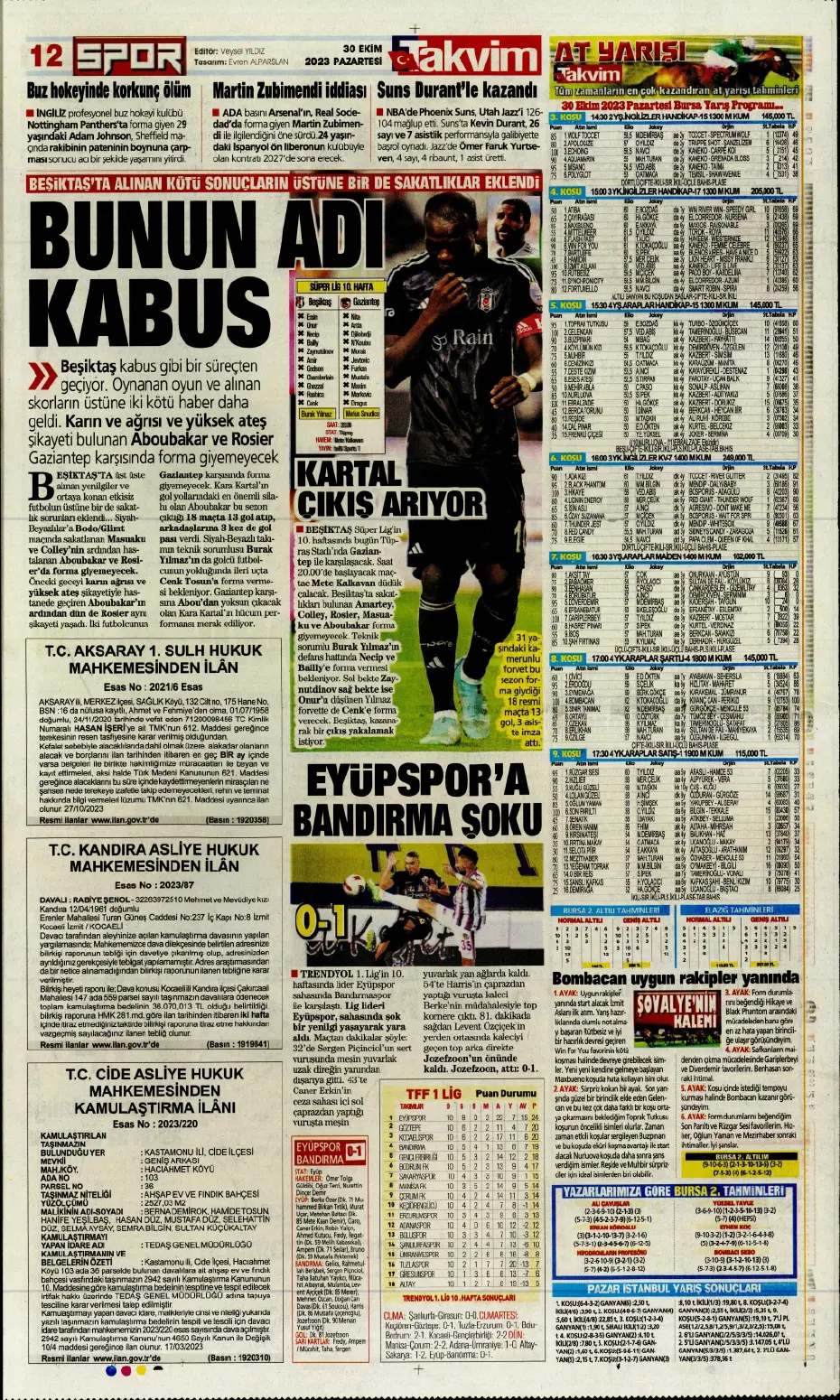 "Fenerbahçe kasırgası" | Sporun manşetleri (30 Ekim 2023) - 29