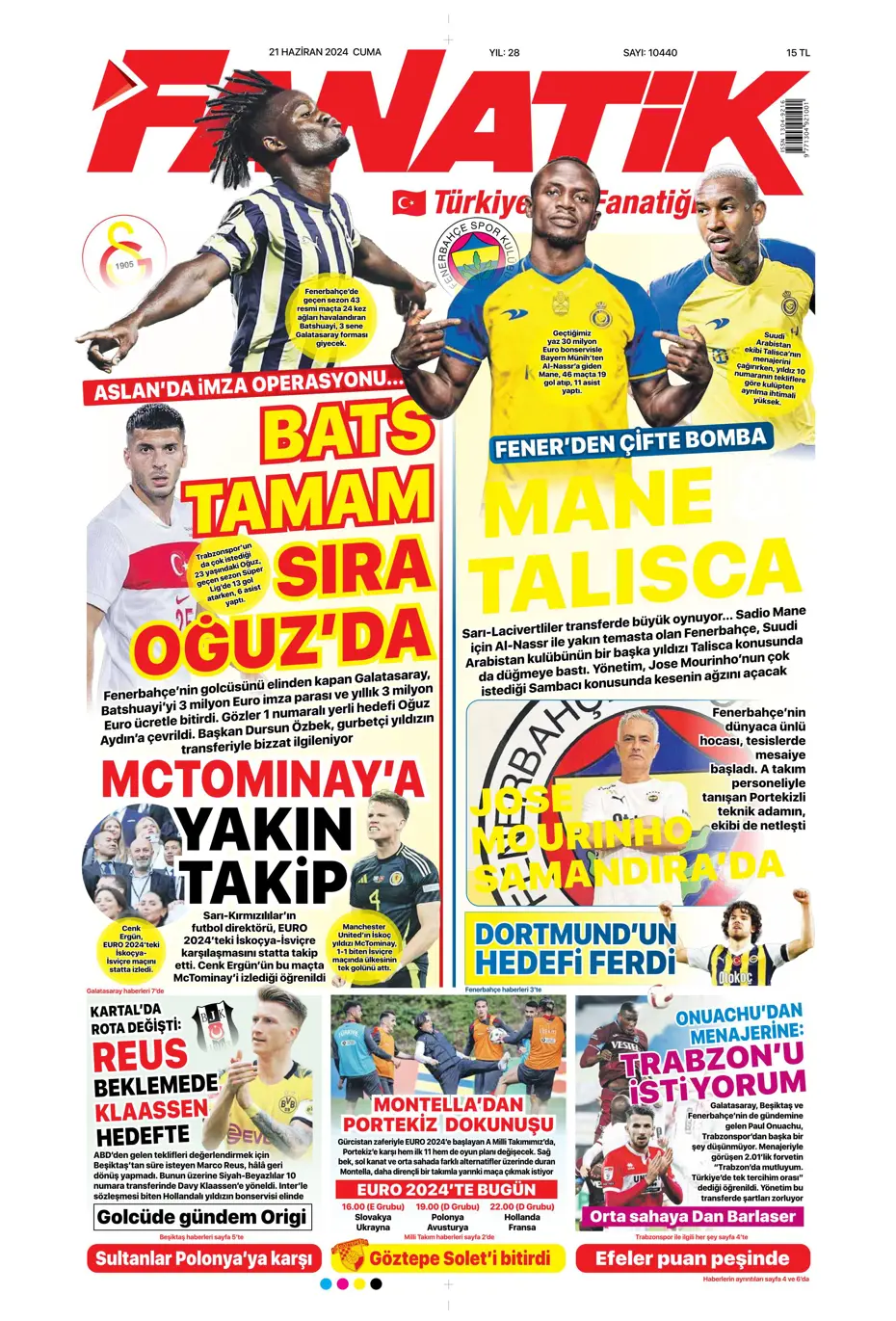 "Bir yıl daha G.Saray'dayım" | Sporun manşetleri (21 Haziran 2024) - 5 "Bir yıl daha G.Saray'dayım" | Sporun manşetleri (21 Haziran 2024) - 5