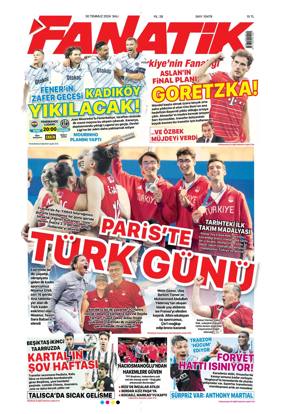 "Mourinho ateşi yaktı" | Sporun manşetleri (30 Temmuz 2024) - 5