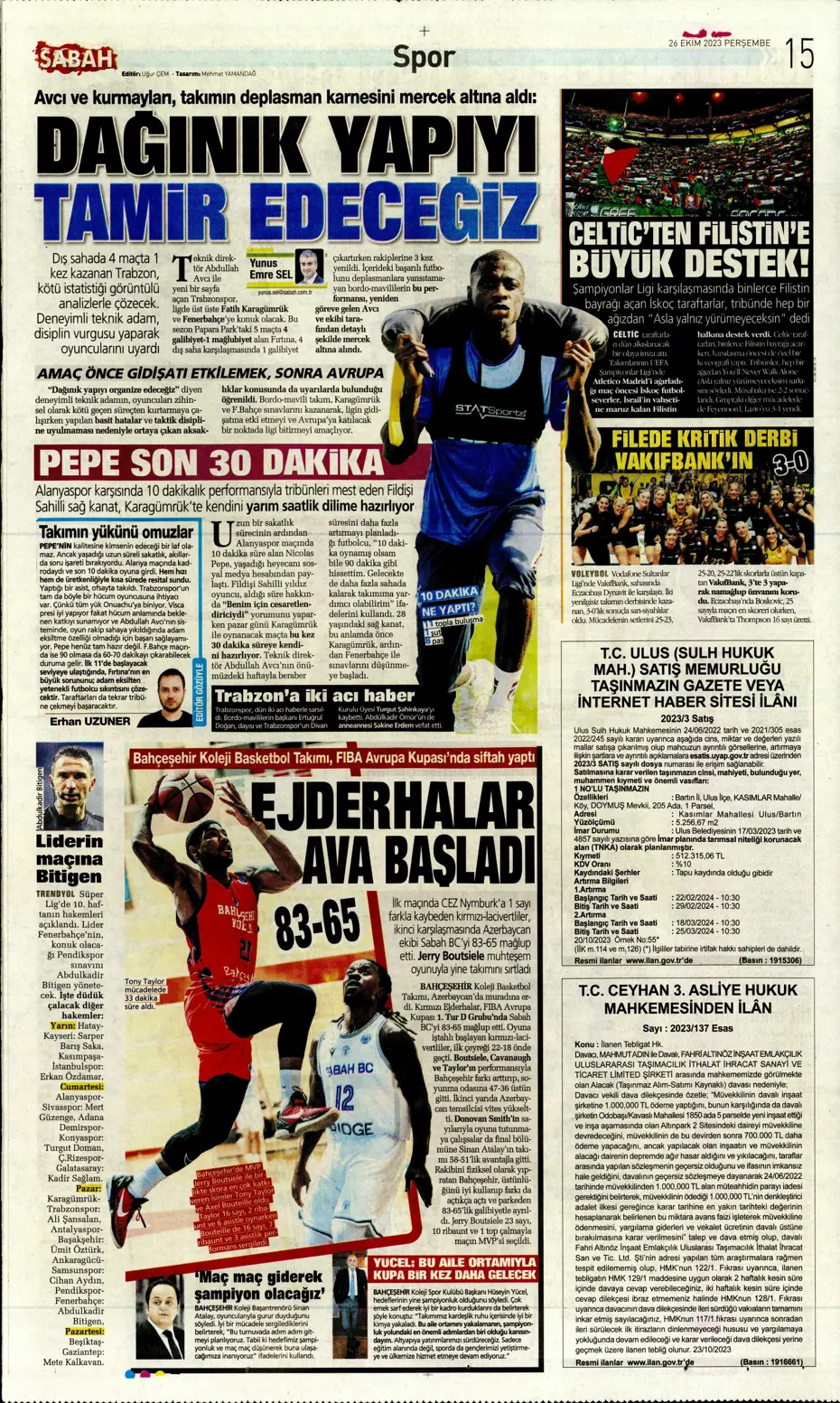 "Okan hoca haklıymış!" | Sporun manşetleri (26 Ekim 2023) - 21 "Okan hoca haklıymış!" | Sporun manşetleri (26 Ekim 2023) - 21