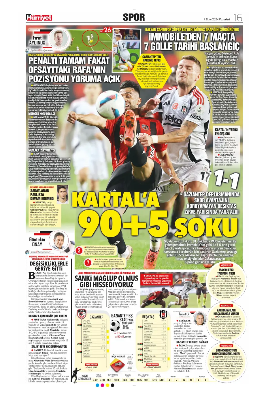 "Mourinho'dan Samsunspor'a yeni sistem" | Sporun manşetleri - 21