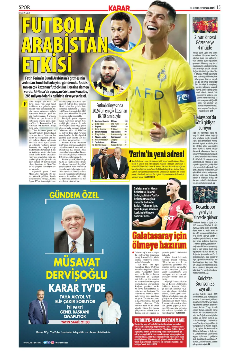 "Fenerbahçe'den 3 ülkede dev operasyon" | Sporun manşetleri - 21