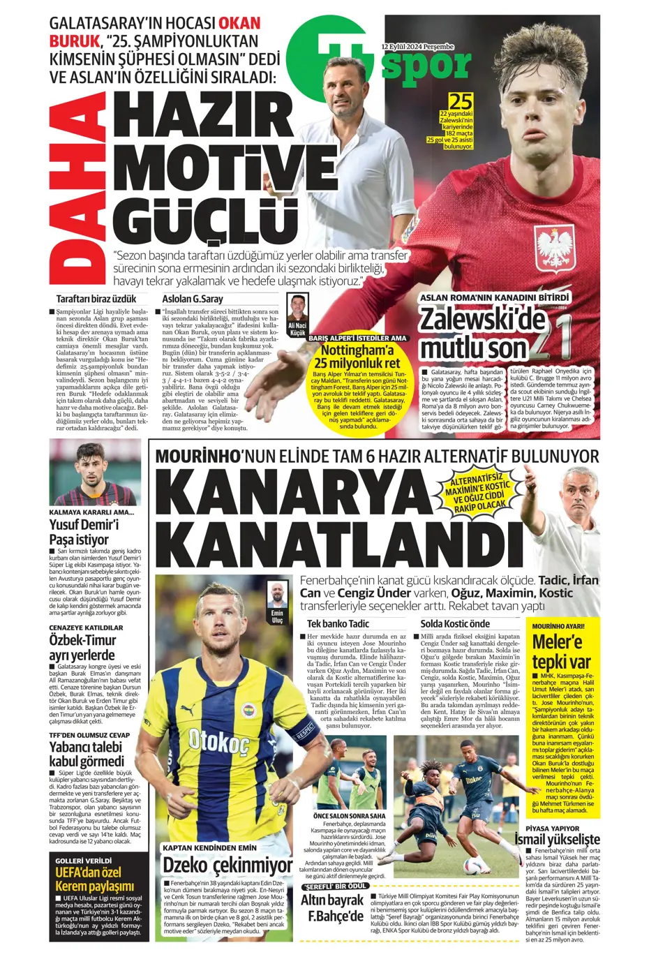 "12 milyon Euro'ya Cim Bom'da" | Sporun manşetleri (12 Eylül 2024) - 33 "12 milyon Euro'ya Cim Bom'da" | Sporun manşetleri (12 Eylül 2024) - 33