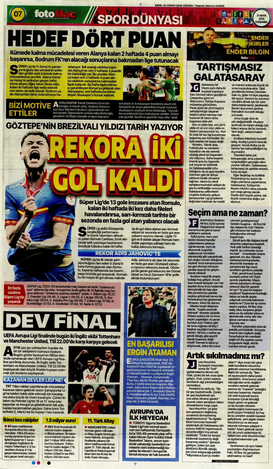 "İşte Sane teklifi" | Sporun manşetleri - 11