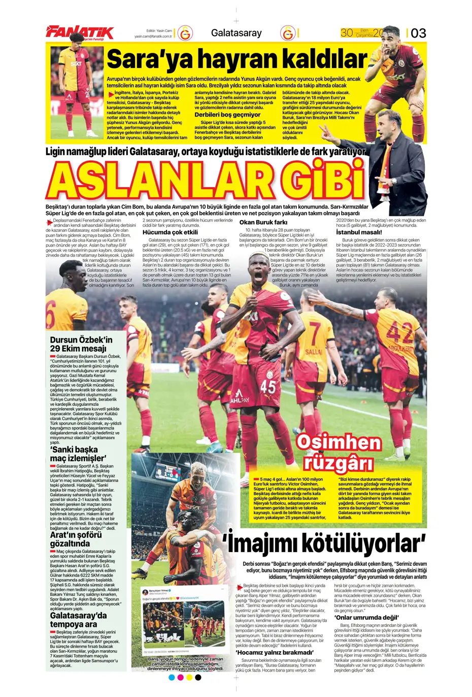 "Anderson Talisca atağı" | Sporun manşetleri - 7