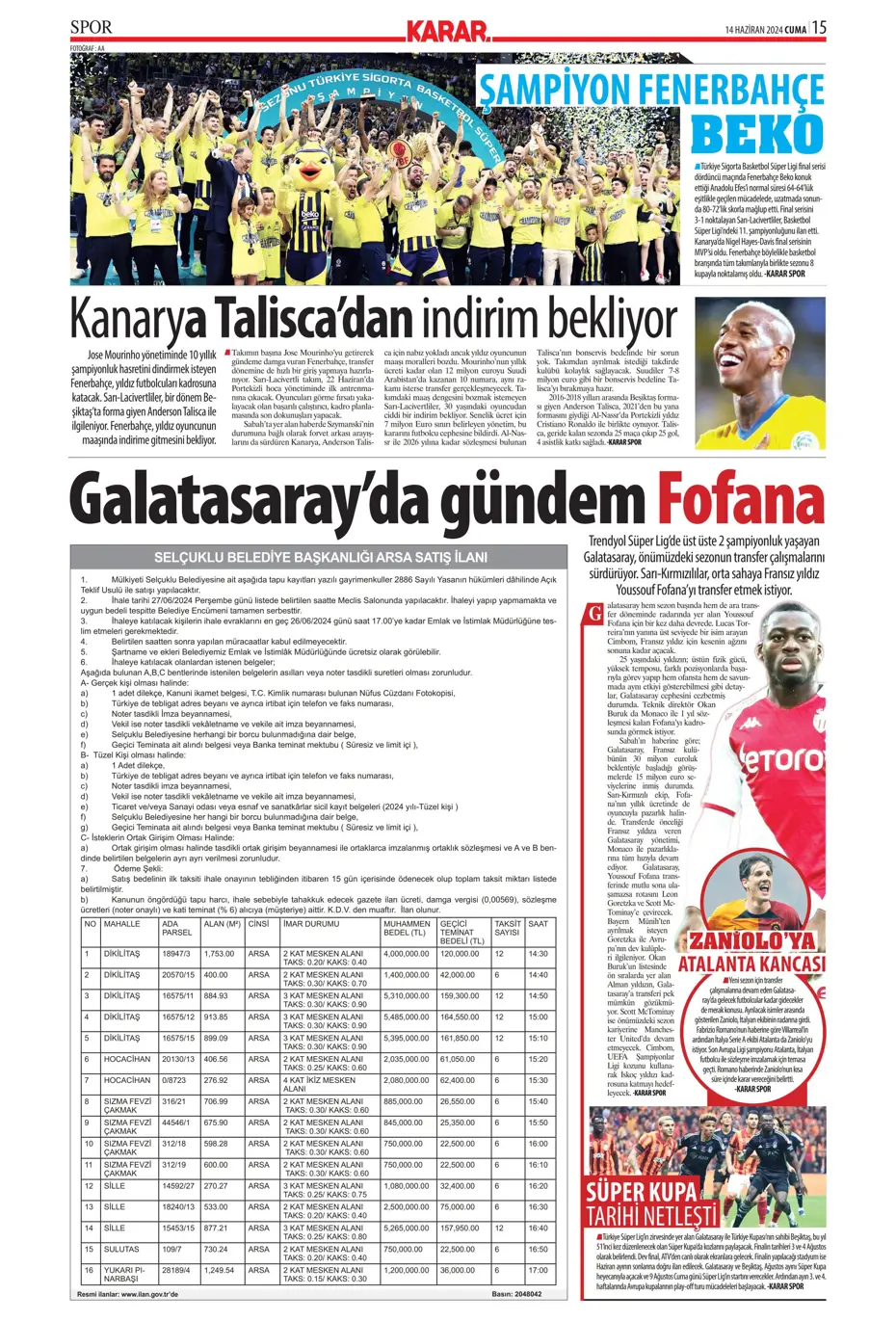 "A Milli Takım'da İrfan Can şoku" | Sporun manşetleri (14 Haziran 2024) - 19 "A Milli Takım'da İrfan Can şoku" | Sporun manşetleri (14 Haziran 2024) - 19