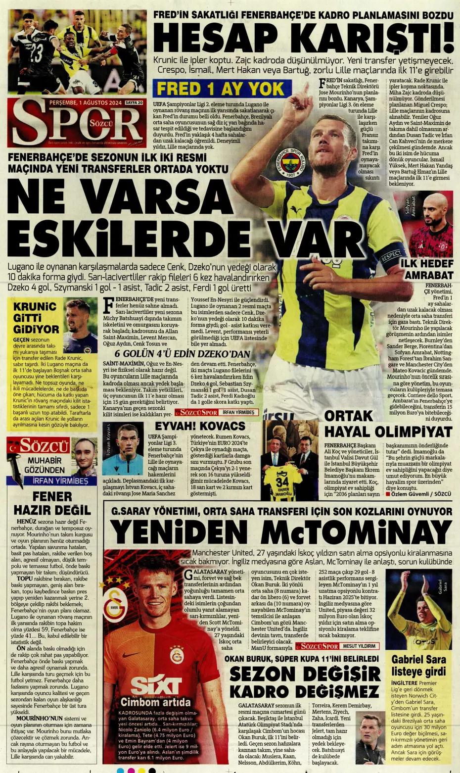 "McTominay Aslan oluyor" | Sporun manşetleri (1 Ağustos 2024) - 27 "McTominay Aslan oluyor" | Sporun manşetleri (1 Ağustos 2024) - 27